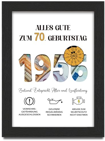 Coolgaga Geschenke zum 70 Geburtstag Mann Frau, Geldgeschenk 70. Geburtstag, Geburtsjahr 1956 Geldgeschenke Verpackung, Geburtstagsgeschenk für Männer und Frauen Papa Opa Mama Oma
