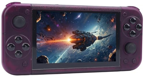 Tosuny Console di Gioco retrò Portatile, Console di Gioco retrò con Schermata IPS da 5 Pollici, 2 GB DDR4, Console di Videogiochi Portatili USB C con Controllo Joystick 3D, per (Viola trasparente)