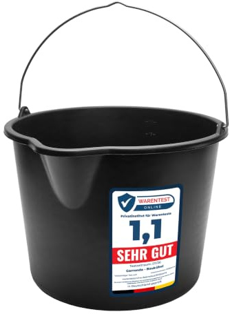 Garronda Putzeimer 3 Pack 20 L mit Ausguss Baueimer Mörteleimer GD-0168 | Maurerkübel, aus recyceltem Kunststoff, mit Metallhenkel, für Baustelle, Garten und Haushalt, als stabiler Maurerkübel