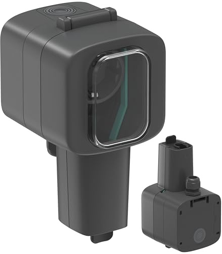Electraline 300195 Presa Stagna Oblò da parete da esterno Schuko rinforzata per EV, Presa Ricarica veicoli elettrici, Multipresa outdoor IP56, Grigio Scuro