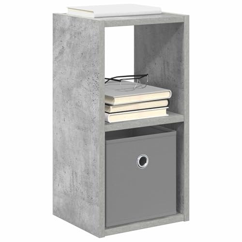 vidaXL Nachttisch 2 pcs Beton Grau 25,5 x 22 x 49,5 cm Holzwerkstoff, Holz-Nachttisch, moderner Beistelltisch, vielseitiger Möbel, platzsparend, stylisch für Schlafzimmer
