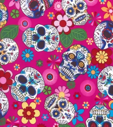 Rose & Hubble – Día de Muertos – Tag der Toten, 112 cm, 100 % Popeline, Meterware türkis