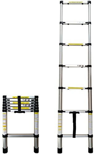 GT GARDEN Teleskopleiter 2 Meter, Aluminium, 150 kg Belastbarkeit