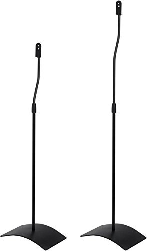 AVF Surround Sound Speaker Stands - Pair Of Universal Speaker Stands - Slimline Black Design With Curved Metal Base - Compatible With Most Speaker Brands - Fixings & Instructions Included