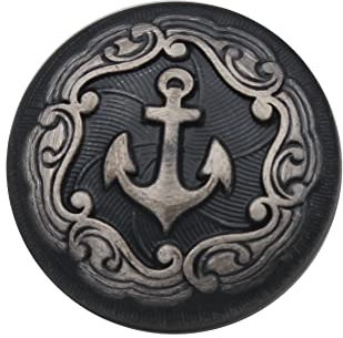 hochwertige silber/blau Metall Knöpfe Anker maritim tolle Farbe, made in Germany 22mm 5 Stück