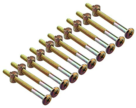 HALJIA 10 Stück M6 x 80 mm Bett-Schrauben Möbel Gitterbett mit Schlitzmutter Kinderbett/Möbel