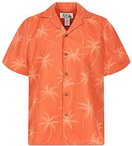KY's Original Hawaiihemd, Palm Shadow, Dunkelorange, XL