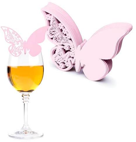 Trimming Shop Pink Butterfly Name Place Cards 50pcs | Elegant Butterfly Place Cards Create Beautiful Personalised Table Settings For Weddings, Celebrations And Party Favours