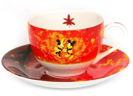 English Ladies Co. Disney Mickey & Minnie Mouse Autumn Tea Cup & Saucer