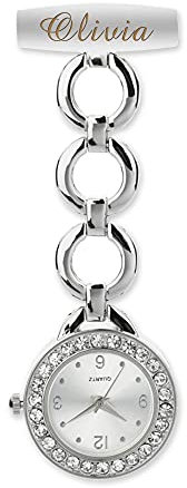 howson london Nurses Fob Watches for Women Personalised Nurse Fob Watch for Her Engraved Nurse Watch Custom Gift Christmas Watches Gift for Woman (Silver)