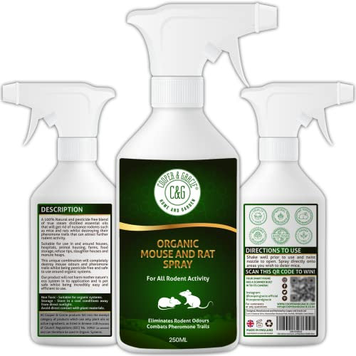 Organic Rat Repellent | Natural Alternative to Mice Poison & Mouse Poison Indoors Outdoor | Peppermint Oil Rat Repellent & Mouse Repellent