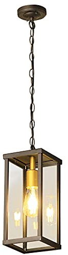 Chao Zan Höhenverstellbar Outdoor Pendellampe Retro Außen/Innen Hängeleuchte E27 Wasserdichter IP44 Aluminium Glas Lampenschirm Pendelleuchte Garten Flur Balkon Pavillon Villa Trauben Rahmen