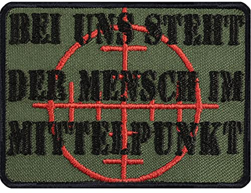 Bundeswehr Aufnäher Bei uns steht der Mensch im Mittelpunkt German Tactical Morale Patch zum annähen/aufbügeln | Militär Applikation für alle Stoffe | 70x50mm