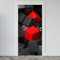 Estika Türtapete selbstklebend - Rot Würfel 3D - 95x205 cm - Einem Bogen Türposter, 3D Türaufkleber, Aufkleber PVC Folie, Klebefolie für türen, Tür tattoo, Modern decoration