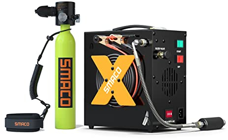 SMACO Mini Bouteille de Plongée Rechargeable Petite Bouteille de Plongee 0.5L Mini Bouteille d'oxygène Plongee Jusqu'à 10 Minutes Bouteille Oxygene sous Marine Dispositif de Respiration S300