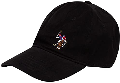Concept One Unisex-Erwachsene US Polo Assn. Baseballmütze, Baumwolle, verstellbar, mit gebogener Krempe und gesticktem Pferde-Logo Baseballkappe, schwarz, Einheitsgröße
