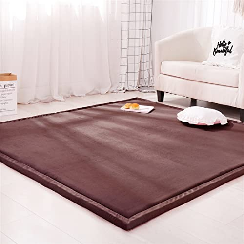 Spielmatte Krabbelmatte Baby Kinder Matte, Extra Dick 3cm Faltbar, Teppich Kinder Krabbeldecke Weiche rutschfest Tatami kinderzimmer Deko, Braun, Grösse: 150x200cm