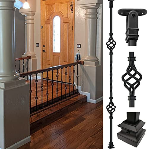 LZMZMQ Geländer Außen/Innen Treppengeländer Garten-Balkon-Balusterpfosten, Doppelpaneel-Innenhaus-Galerie-Treppengeländer-Säulensystem, Hotel Steps Clear View Spindeln Mit Schrauben