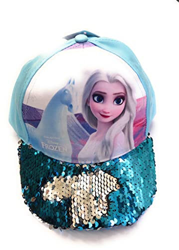 Coriex Mütze kompatibel mit Frozen Elsa-Visier, bunt, mit Paaren in 2 Farben, Größe 52, verstellbar mit Klettverschluss, bis 48 durch Anziehen des Klettverschlusses auf 54, mehrfarbig, mehrfarbig,
