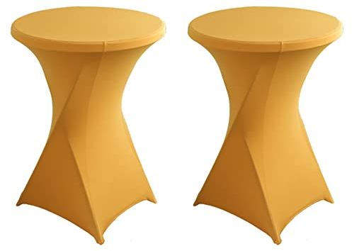 Putniu 2er Set Stretch Stehtisch Hussen, Stehtischhusse Ø 60-80cm, Elegante Tischhussen für Stehtische und Bistrotische, Pflegeleicht Abwischbar Schnelltrocknend (K, Ø 80cm/32inch)
