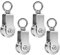 GothicBride Umlenkrolle mit Kugellager, Tragende Umlenkrolle Stahlseil, Edelstahl Umlenkrollen für Seile Seilgerüst Fitness (4pcs,34mm)
