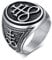 Satanischer Siegelring Herren, Geschenke Edelstahl Siegel des Leviathan Kreuz Symbol Punk Biker Ring für Männer Männer Kirche der Dämon Teufel Satan Ringe, Amulett Schmuck für Männer, Größe 62 (19.7)
