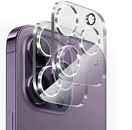 PHONILLICO Protection Caméra pour iPhone 14 Pro/iPhone 14 Pro Max [Lot de 2] Verre Trempé Lentille Appareil Photo Arrière Film Protection Anti Rayure