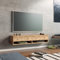 [en.casa] TV Board Laitila TV Schrank mit 2 Ablagen 2 Schranktüren Lowboard Fernsehtisch 140 x 31,5 x 29,5 cm Sideboard hängend Eiche rustikal