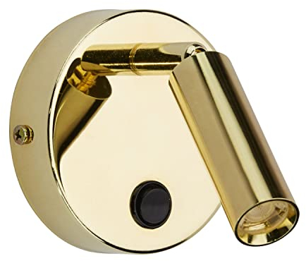 Licht-Erlebnisse Wandleuchte mit Schalter schwenkbar Metall in Gold rund G9 Leselampe Wandspot Wohnzimmer Schlafzimmer