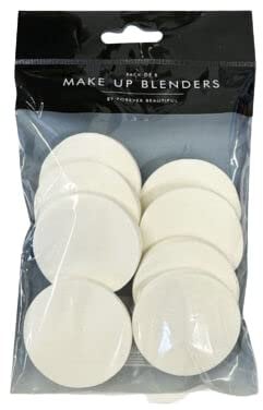 8pk ROUND MAKE UP BLENDERS Beauty Blending Sponges Foundation Applicator Puffs (1 Pack (8 Sponges) - PER1543)