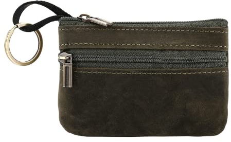 YWYHHM Leather Men's Tray Purses - Coin Purse, Cash Wallet, Key Holder, Money Pouch (Army Green) 2018GJB0511