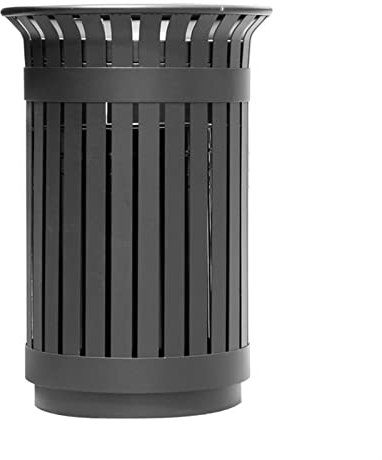 Poubelle exterieur Poubelle en forme de tonneau extérieur en forme de tonneau de tonneau de la corbeille en acier sans couvercle de tube intérieur à grande capacité grande ouverture, noir Cendrier ext