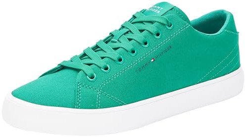 Tommy Hilfiger Zapatillas para Hombre Sneaker con Suela Vulcanizada, Verde (Olympic Green), 41 EU