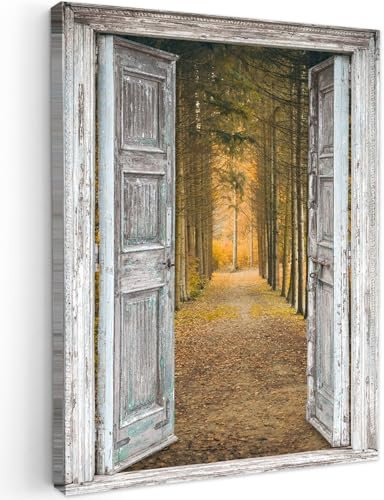 MuchoWow© Impressions sur Toile 50x70 cm Deco Tableau Murale Decoration Salon Peinture Tableaux Chambre Toiles Maison Forêt - Automne - Transparent