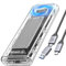 ORICO 40Gbps M.2 NVMe SSD Enclosure with Built-in Cooling Fan, Upgraded Transparent 40Gbps External Hard Drive Enclosure, Support UASP & TRIM, Support 2230 2242 2260 2280(only M key) Silver