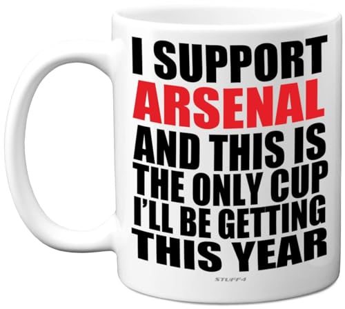 Funny Football Mug Gift for Arsenal Fans - Footy Only Cup - Joke Xmas Birthday Mugs Present Gifts for Son Dad Brother Uncle Colleague Friend Cousin, 11oz Ceramic Dishwasher Safe Coffee Tea Cup