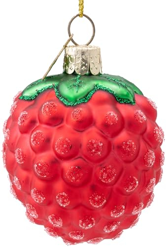 SIKORA Himbeere besondere Weihnachtskugel Glas Christbaumschmuck Deko Figur Weihnachten Anhänger Ornament - Trend Line - BS662