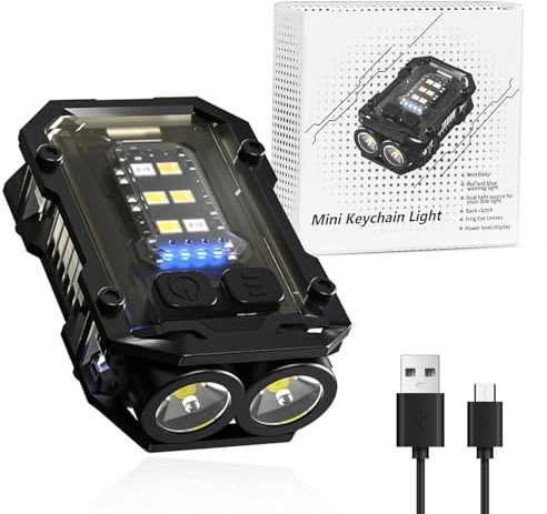 SUPRBIRD Mini Linternas Led Alta Potencia 900 Lúmenes,Linterna LED Recargable,Llavero Pequeño Linterna de Bolsillo con Base Magnética,linterna llavero con Clip,para Ciclismo, Camping, Montañismo