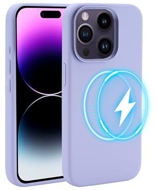 Synchro Silikonhülle für iPhone 15 Pro mit starken Kompatibel mit MagSafe-Magnetische, Premium Silikon Handyhülle für iPhone 15 Pro - 6,1 Zoll