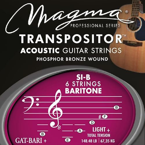 Cuerdas Guitarra Acustica Magma Cobre Plateado TRANSPOSITOR Magma Sonido BARITONE+ (GCT-BARI+) - 1 Set