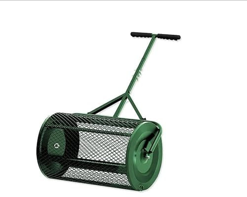 GJVBGA Torfmoosstreuer, 61 cm, Kompoststreuer, mit verstellbarem langem Griff, langlebig, leicht, für Kompost, Schmutz, Mulch, Dünger, Erde