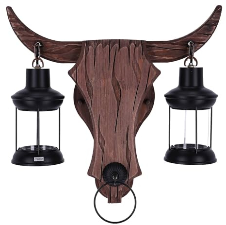 TIBU Wandleuchte Innen aus Holz Vintage Wandlampe Retro Wohnzimmer Esszimmer E27 2 flammig