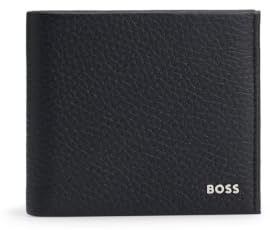 BOSS Herren New Crosstown 4ccC Geldbörse aus genarbtem Leder mit Logo-Schriftzug