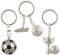VIQWYIC Lot de 3 porte-clés de voiture de football avec anneau torique - Décoration de terrain de football, argenté, M