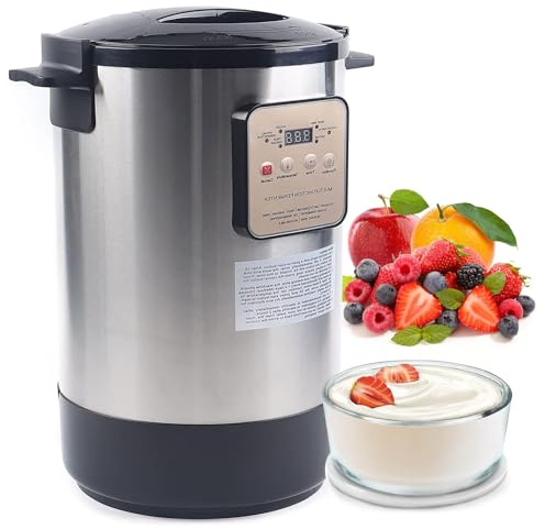moupeaktain Máquina De Fermentación De Yogur Natto, Yogurtera Automática, 12L Gran Capacidad, Olla Interior De Acero Inoxidable, para Yogur, Enzimas, Vino De Arroz, Vinagre De Frutas