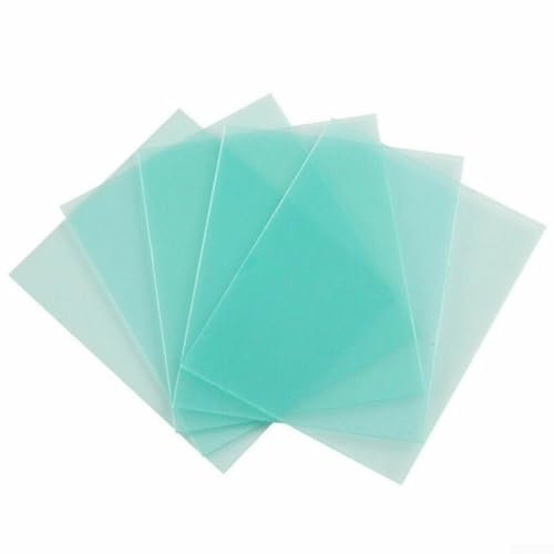 Placa protectora de lente para soldadura, 10 paquetes, material de policarbonato anticaída, color verde (115 x 90 mm)