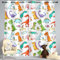 SHROUDEX Kinder Vorhang Blickdicht Thermovorhang Dinosaurier Muster Gardinen Wohnzimmer Vorhänge Dinosaurier-Vorhänge Tiere Wildtiere Dino Druck Muster Gardinen (1,100×140BxH (50×140cm×2))