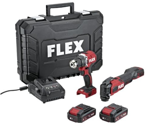 FLEX Aktion DUOpack Akku-Bohrschrauber DD LD+MT 18-ECTC/2.5 Set (Maße 480 x 340 x 140 mm, Gewicht 5,48 kg, 18 V Akku) 532843