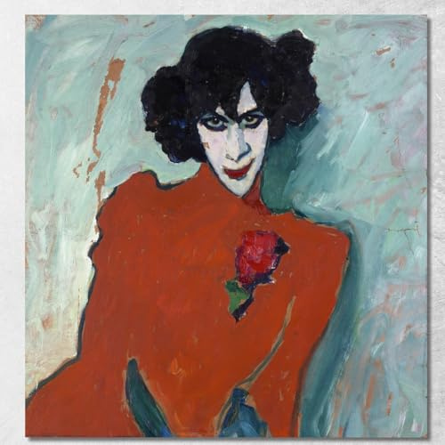 Portrait des Tänzers Alexander Sacharoff Alexej von Jawlensky, avj80, Kunstdruck auf Leinwand, Fine Art, gerahmt, fertig zum Aufhängen, hochwertig, 40 x 36 cm