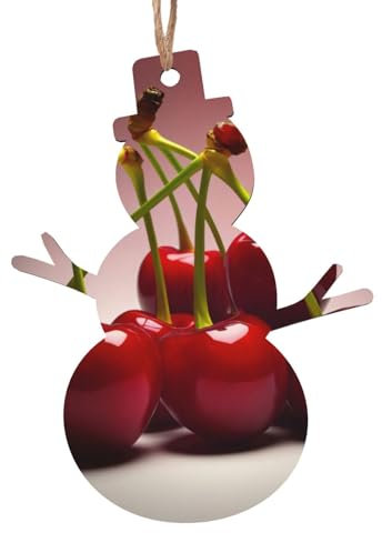 Chilean cherries Christmas wooden ornaments Christmas tree ornaments shopping mall supermarket decoration ornaments wooden ornaments 6pcs
